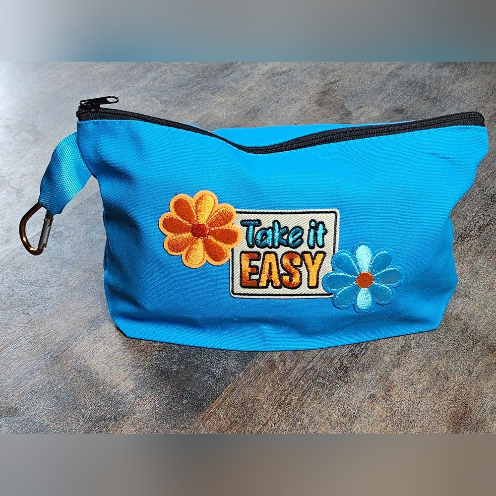 NWT Blue Western Pencil / makeup Bag Pounch